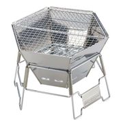ヘキサ ステンレスファイアグリル(M) M-6498 【アウトドア用品 バーベキュー】