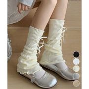 【日本倉庫即納】 レッグウォーマー リボン付きレッグカバー