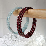 形状記憶 チタン ブレスレット アクアマリン ガーネット パワーストーン 天然石 自社製