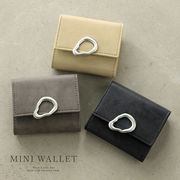 財布 レディース 三つ折り ミニ コンパクト 小銭 合皮 フェイクレザー 金具 ヴィンテージ アースラ