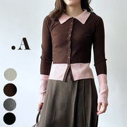 【2025新作】ウールライクポロ配色ニット