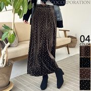 【2025新作商品♪】フラワーベロアロングスカート