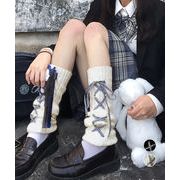 【日本倉庫即納】 レースアップニットレッグウォーマー暖かい