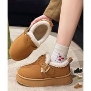 【日本倉庫即納】 厚底ムートンブーツ 裏起毛ショートブーツ