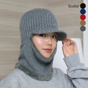 もこもこ あったかネックウォーマー帽子【2WAY/裏起毛/防寒/冬/ユニセックス/ニットキャップ】