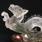 【一点物】　彫り物　ガーデンクォーツ　龍　ブラジル産　台付き