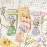 ペーパー素材紙 カード タグラベル 包装資材 ラッピング 祝い 葉書 ポストカード フラワー 4枚入