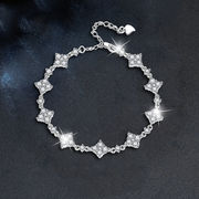 プレスレット レディース モアサナイト シルバー925 アクセサリー ジュエリー クローバー ギフト