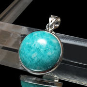 ペンダントトップ　アマゾナイト＜ペルー産＞　ラウンド型　約15mm　Silver925　シルバー