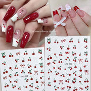 ネイルシール ジェルネイル セルフネイル レジン マニキュア レッド 果物 チェリー さくらんぼ フルーツ