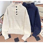 秋冬トップス ニット セーター ハイネック メンズ