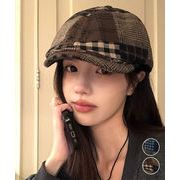 【日本倉庫即納】 ベレー帽 レディース チェック柄 春秋冬