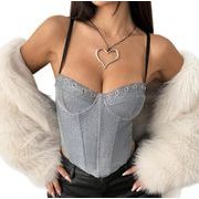 下着 ベスト  キャミソール ブラー オフショルダー タンクトップ ジレ