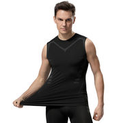 コンプレッション ウェア タンクトップ メンズ ノースリーブ スポーツ ベスト ストレッチ アンダー