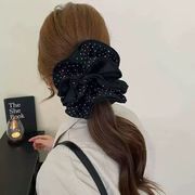 シュシュ　ヘアアクセサリー　韓国ファッション　ドット柄