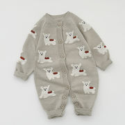 2025秋冬※ベビーニットロンパース 可愛いカバーオール