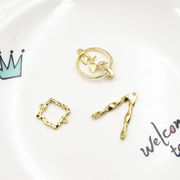 スクエア フレーム 小枝 ピアスパーツ アクセサリーパーツ 手芸材料 メタルパーツ サークル コネクター金具