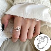 お花シルバー指輪 フラワー リング S925 シルバーアクセサリー アレルギー対応 調整可能 おしゃれ 上品