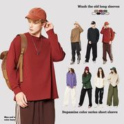 メンズファッション 無地 長袖Tシャツ 男女兼用 カジュアル トップス 春秋 2025新作★全8色