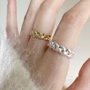 あみあみシルバー指輪 三つ編み ゴールドシルバーアクセサリー アレルギー対応 調整可能 おしゃれ 上品