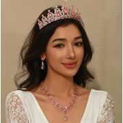 花嫁用 ティアラ3点セット ネックレス＆ピアス付き 欧米風 豪華でエレガントなウェディングアクセサリー