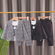 2025新作 春服 子供服 男の子 セットアップ 3点セット 子供用スーツ 発表会 入学式 入園式 卒業式 80-120cm