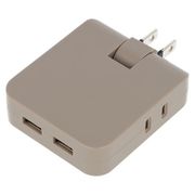 USBポート付 コンセントタップ モカ 92171