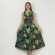 オシャレプリントノースリーブワンピースレディース  新作