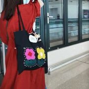 2025年INS 秋冬新作   気質   高級感   ショルダー  可愛い   花柄   キャンバスバッグ