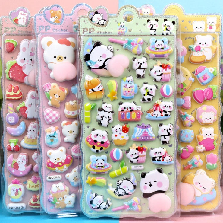 DIY用 手帳用 貼り付け スマホケース シール 可愛い 立体 泡ステッカー 装飾用 手芸用品 子供用 diy 文具