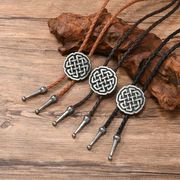 首輪レザーネック/ループタイ メンズ ポロタイ ボロタイ おしゃれ 紐 ロープ アクセサリーE90076