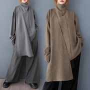 初回送料無料　シャツブラウス　レーディスファション商品　カジュアルトップス　アンバランス上着