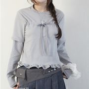 Tシャツ　レディース　INS　韓国ファッション　デザイン　リボン