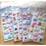 手帳素材装飾　3D　貼り付けパーツぷくぷく立体シール　携帯装飾品　エポキシステッカー