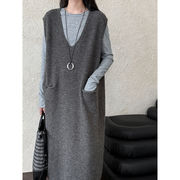 新入荷★ニット☆☆韓国風☆ワンピース☆レディース服 ☆ジャンスカ  3色