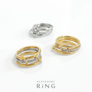 ▼MAGGIO▼コネクトトリプルエタニティステンレスリング　指輪　エタニティ