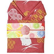 和柄文様 着物手ぬぐい＜梅小紋うさぎ＞　27-34