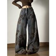 【予約226894】大きいサイズ秋冬 韓国 カレッジ風 新しいデザイン カジュアル デニム パンツ S ~LL