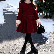 2026冬新品　QHD　子供服　ワンピース　90-150cm