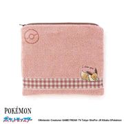 ポケモン スチームシャーリング無撚糸ポーチ I choose you イーブイ ピンク