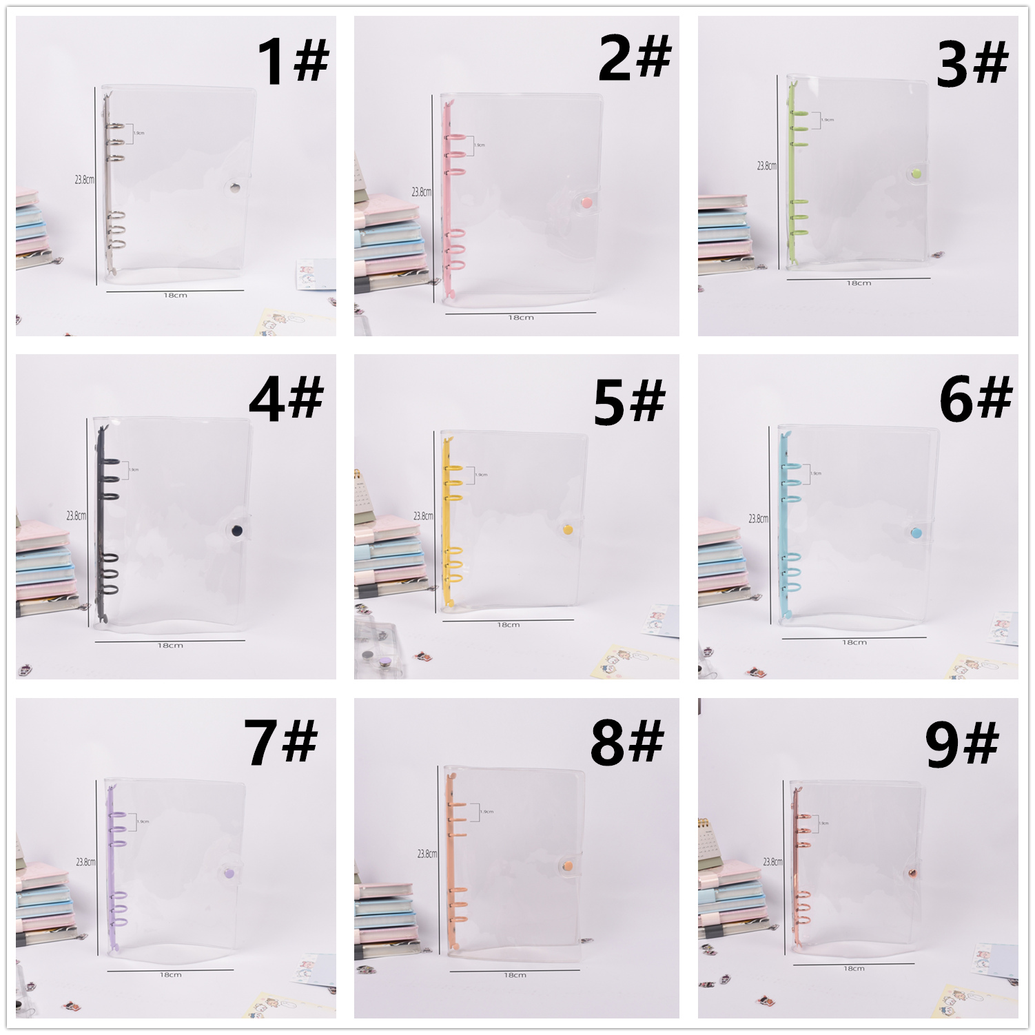 クリア手帳 透明シール帳 シール帳 A5/A6/A7サイズ 6穴リング DIY