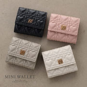 財布 レディース ボックスコイン ミニ 三つ折り コンパクト 小さ ハート キルティング キルト かわいい