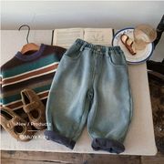 2025冬新作 子供服 ジーンズ 保温 防寒ズボン   キッズ服 ズボン  裏起毛 90-140cm