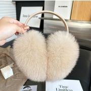 冬の防寒必須 ふわふわ耳カバー キツネ毛 耳あて 耳マスク 防風防寒耳カバー 可愛い 女性向け 耳カバー