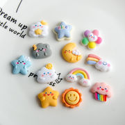 雲 くも DIYパーツ 樹脂 アクセサリーパーツ スマホケース レインボー デコパーツ 星 スター フラワー 太陽