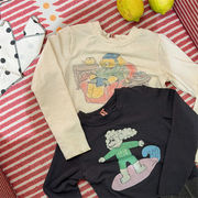 2026春新作　子供服　キッズ　英字　プリント　長袖　Tシャツ　カジュアル　トップス　可愛い　おしゃれ