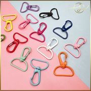 【14色】キーホルダー金具 カラビナ 回転カン ナスカン Dカン カラフル  DIYパーツ 手芸 基礎金具