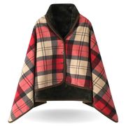 チェック柄 2WAY ブランケット ポンチョ 2カラー 2サイズ 防寒 保温 ショール ネックカバー ブランケット