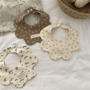 2026新作　ベビースタイ　花びら型　360度回転可　可愛い　花柄　よだれかけ　新生児　選べる3柄　柔らか