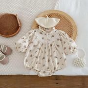 2026春秋子供服 シンプル 可愛い ロンパース 連体服 韓国風 防寒 温かい ベビー服 キッズ服 [66~90cm]